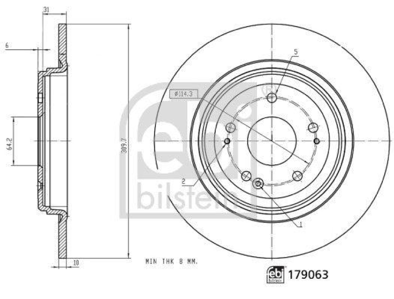 FEBI BILSTEIN 179063 Bremsscheibe f&uuml;r HONDA