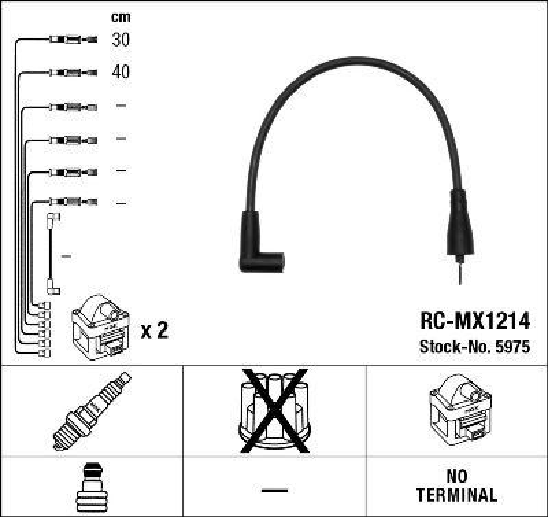 NGK 5975 Z&uuml;ndleitungssatz RC-MX1214 |Z&uuml;ndkabel