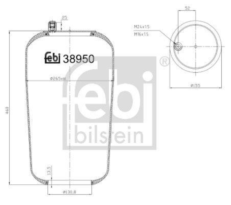 FEBI BILSTEIN 38950 Luftfederbalg ohne Kolben für Mercedes-Benz