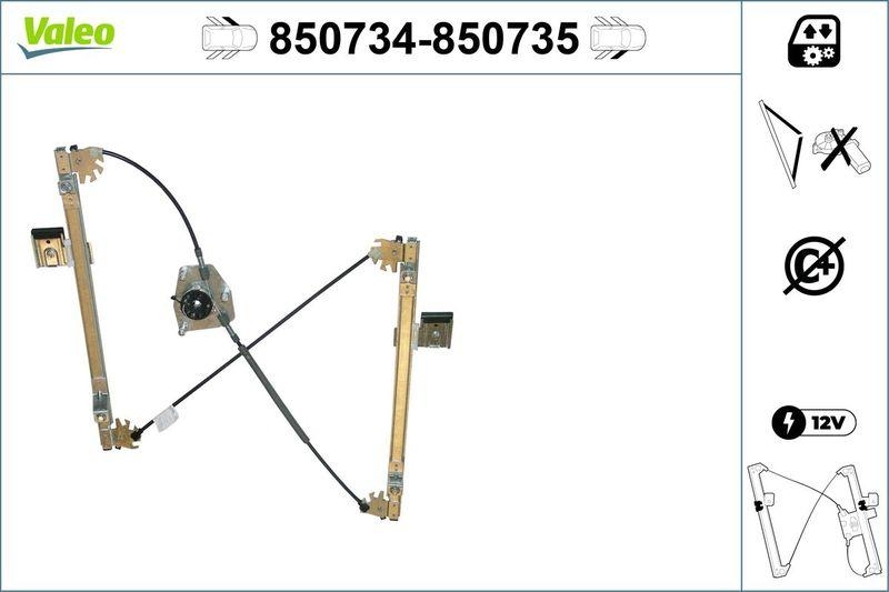 VALEO 850734 Fensterheber (o. Motor) vorne links FIAT CROMA