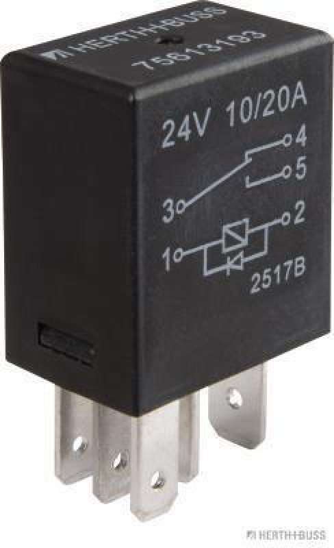 HERTH+BUSS 75613193 Relais, Arbeitsstrom 24 V, 10 - 20 A, 5 pins, Diode