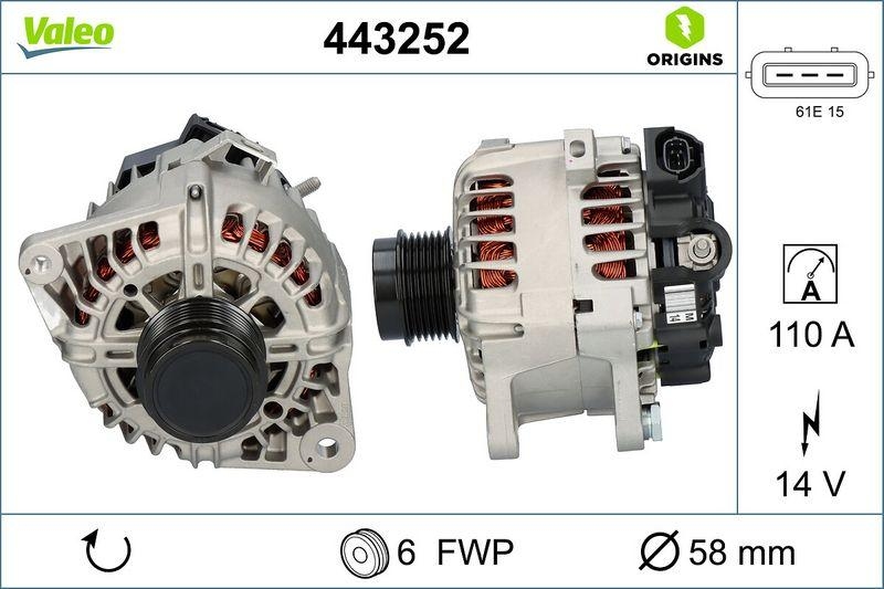 VALEO 443252 Generator Neu - ORIGINS