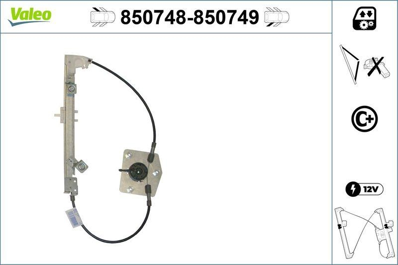 VALEO 850748 Fensterheber (o. Motor) hinten links FIAT