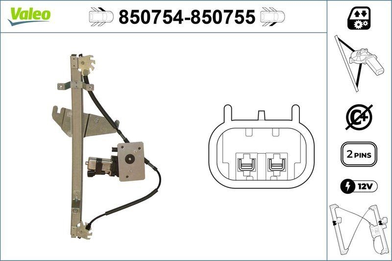 VALEO 850754 Fensterheber vorne links JEEP GRAND CHEROKEE