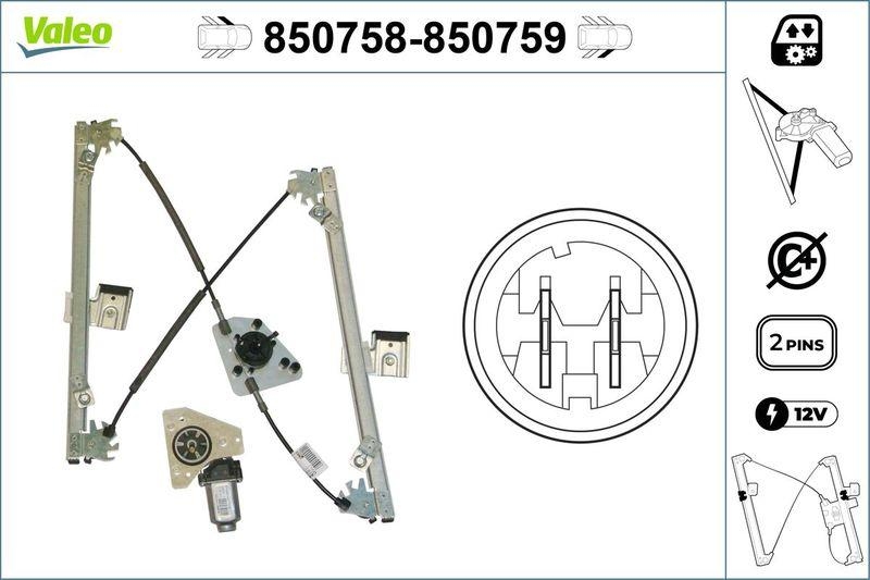 VALEO 850758 Fensterheber vorne links KIA