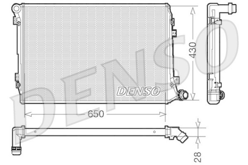 DENSO DRM32037 Kühler VW TOURAN (1T1, 1T2) 1.9 TDI (2003 - 2010)