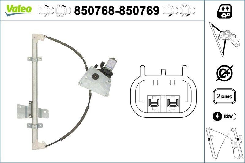 VALEO 850768 Fensterheber vorne links NISSAN MICRA