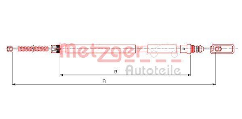METZGER 491.4 Seilzug, Feststellbremse f&uuml;r CITROEN/FIAT/PEUGEOT hinten rechts