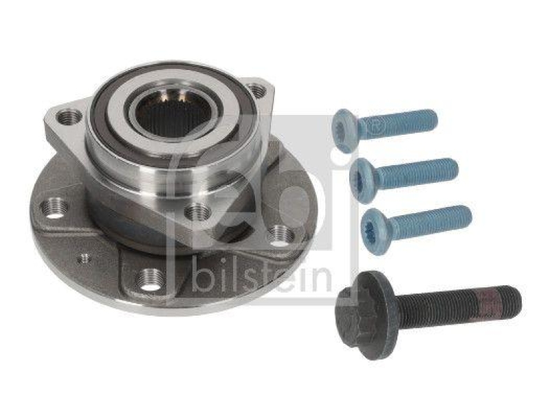 FEBI BILSTEIN 46334 Radlagersatz mit Radnabe, ABS-Impulsring und Befestigungsschrauben f&uuml;r VW-Audi