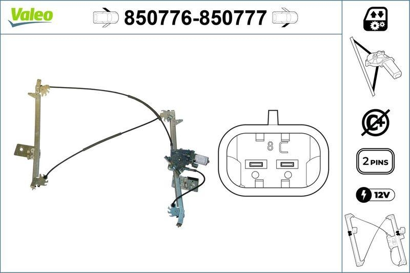 VALEO 850776 Fensterheber vorne links PEUGEOT 206 CC