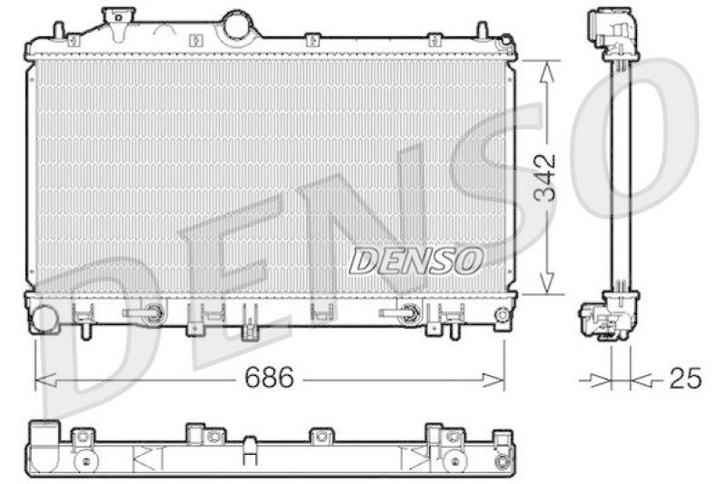 DENSO DRM36005 Kühler SUBARU FORESTER (SH) 2.5 AWD (2008 - )