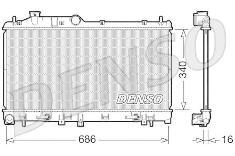 DENSO DRM36008 Kühler SUBARU LEGACY IV Estate (BL, BP, B13_) 2.0 AWD (2005 - )