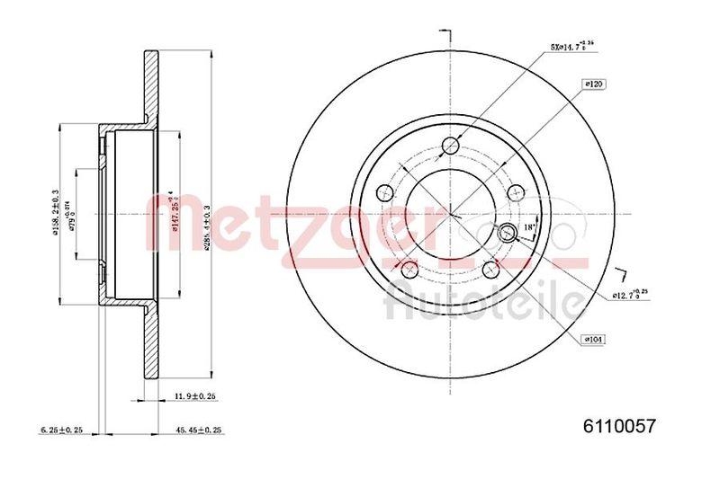 METZGER 6110057 Bremsscheibe Lack/Ks/Ms f&uuml;r BMW VA