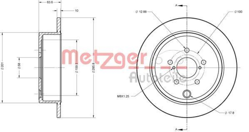 METZGER 6110099 Bremsscheibe Lack/Ks f&uuml;r SUBARU HA