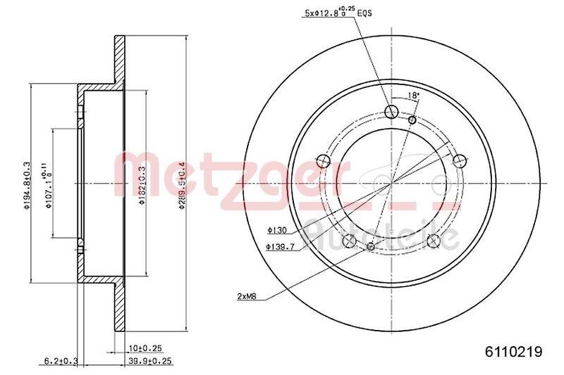 METZGER 6110219 Bremsscheibe Lack/Ks f&uuml;r SUZUKI VA