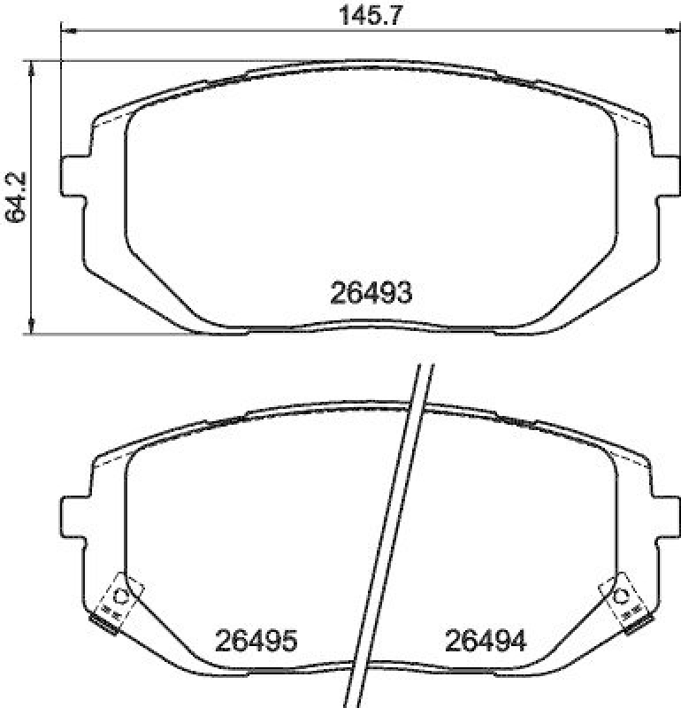 HELLA 8DB 355 043-641 Scheibenbremsbelagsatz