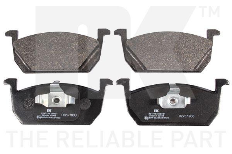 NK 2247150 Bremsbelagsatz, Scheibenbremse f&uuml;r AUDI, SEAT, SKODA, VW