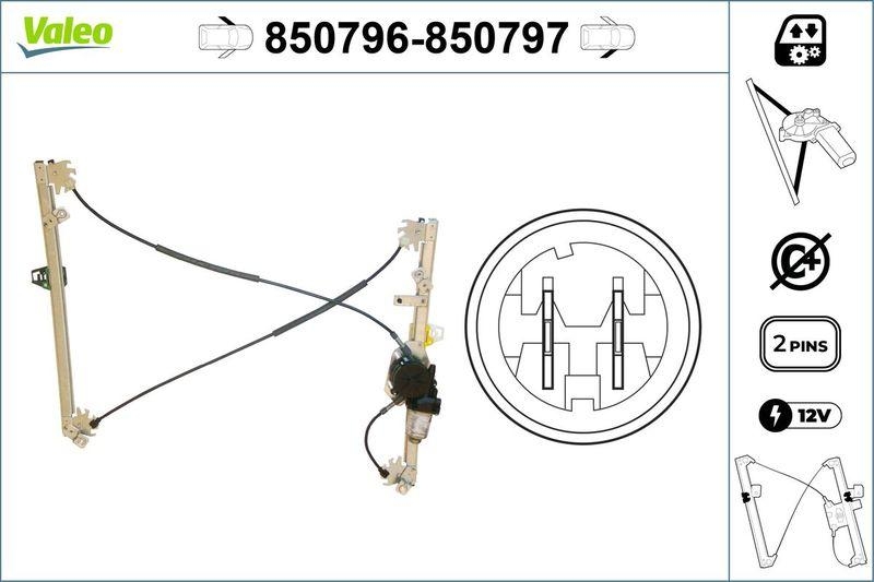 VALEO 850796 Fensterheber vorne links RENAULT MeGANE