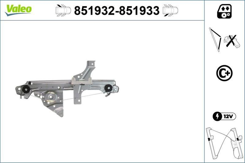 VALEO 851932 Fensterheber Mecha RL-PEUGEOT 508