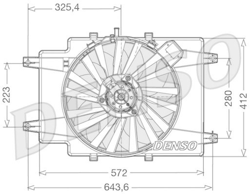 DENSO DER01007 K&uuml;hlerl&uuml;fter ALFA ROMEO 147 (937) 2.0 16V T.SPARK (937AXC1_) (2001 - 2010)