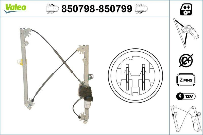 VALEO 850798 Fensterheber vorne links RENAULT MeGANE