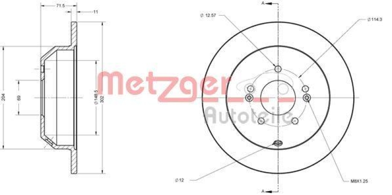 METZGER 6110460 Bremsscheibe Lack/Ks f&uuml;r HYUNDAI/KIA HA