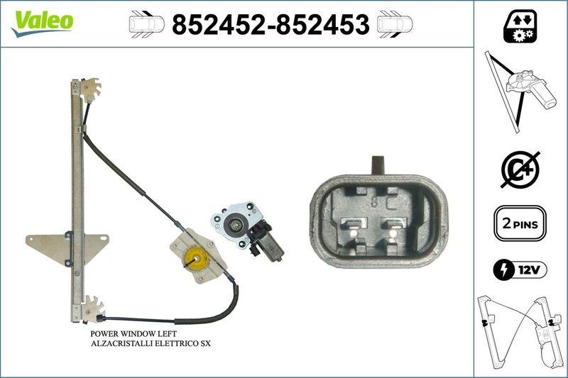 VALEO 852452 Fensterheber Elektromotor Vorne/Links