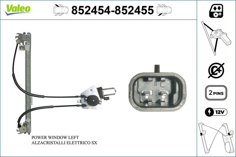 VALEO 852454 Fensterheber Elektromotor Hinten/Links