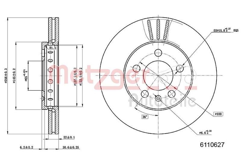 METZGER 6110627 Bremsscheibe Lack/Ks/Ms/Hc f&uuml;r SKODA/VW VA