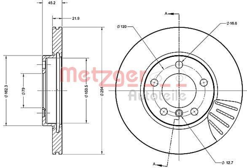 METZGER 6110692 Bremsscheibe Lack/Ks f&uuml;r MINI VA
