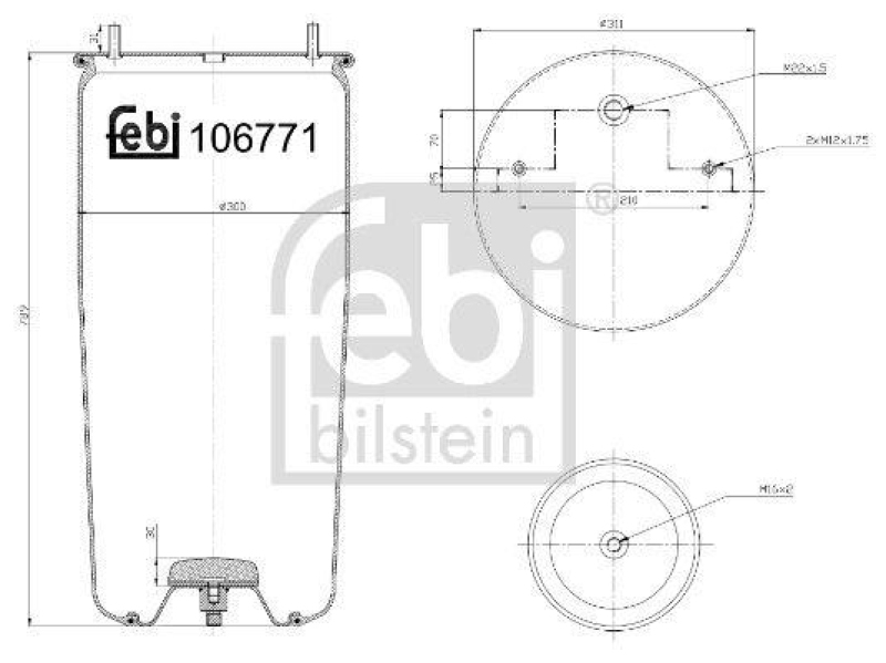 FEBI BILSTEIN 106771 Luftfederbalg ohne Kolben