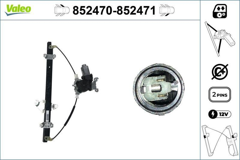 VALEO 852470 Fensterheber Elektromotor Vorne/Links