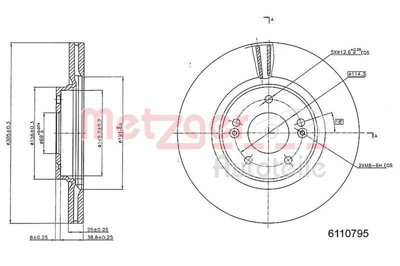 METZGER 6110795 Bremsscheibe Lack/Ks/Ms f&uuml;r HYUNDAI VA