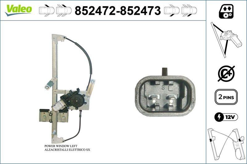 VALEO 852472 Fensterheber Elektromotor Vorne/Links