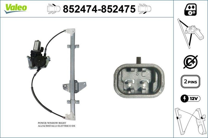 VALEO 852474 Fensterheber Elektromotor Vorne/Links