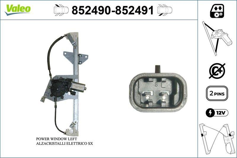 VALEO 852490 Fenst. Mecha mit motor RL SAAB