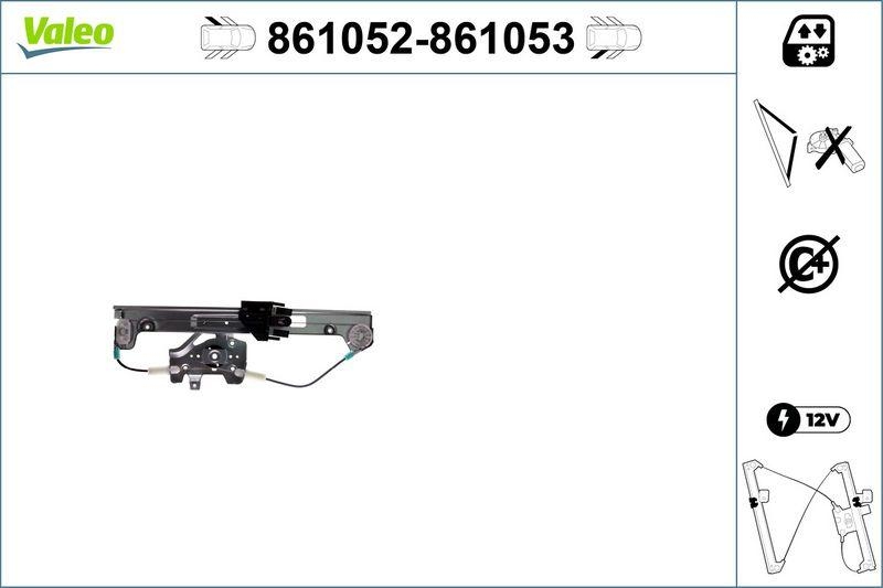 VALEO 861052 Fensterheber Nur Mechanismus RL Ford
