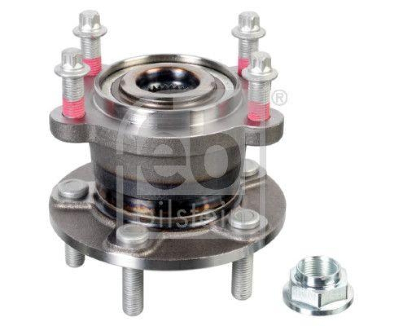 FEBI BILSTEIN 174883 Radlagersatz mit Radnabe, Achsmutter und Befestigungsschrauben für Ford