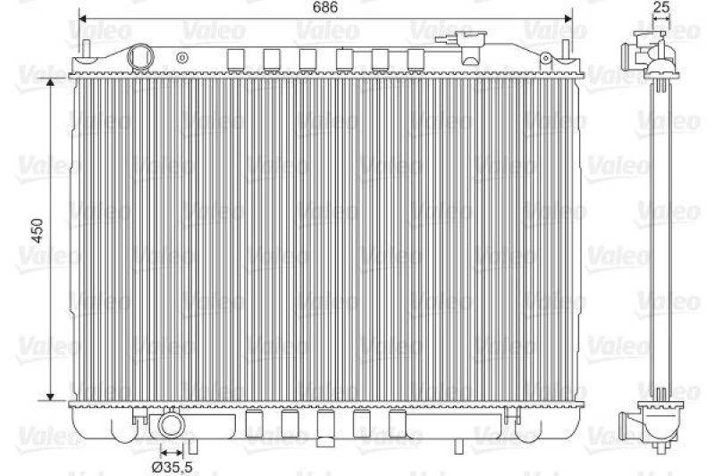 VALEO 701611 Motork&uuml;hler NISSAN KING CAB (D22) 2.5TDI
