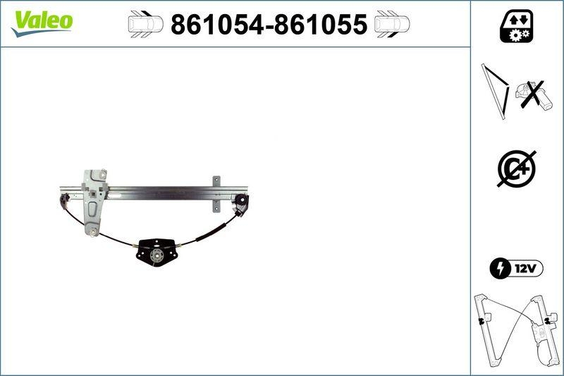 VALEO 861054 Fensterheber Nur Mechanismus FL Jeep