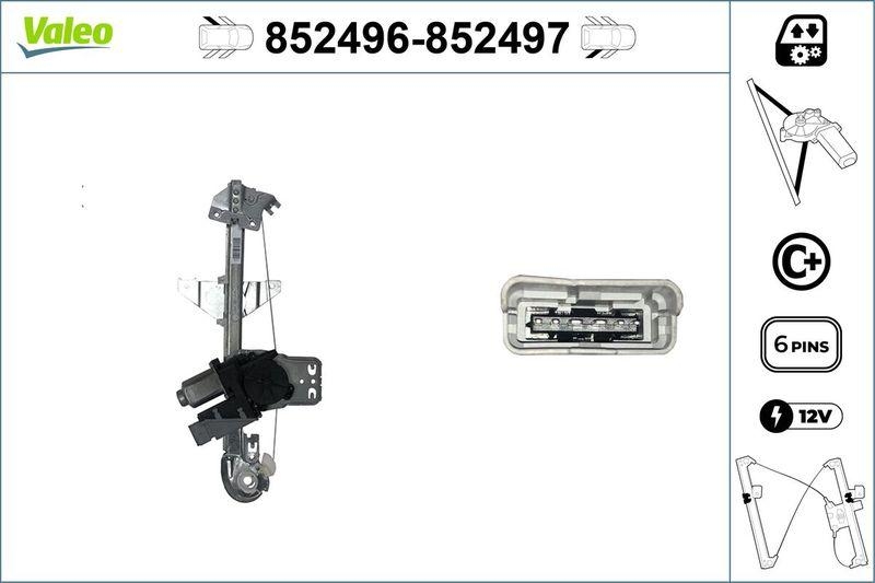 VALEO 852496 Fensterheber Elektrisch&Komfort Hinten/L