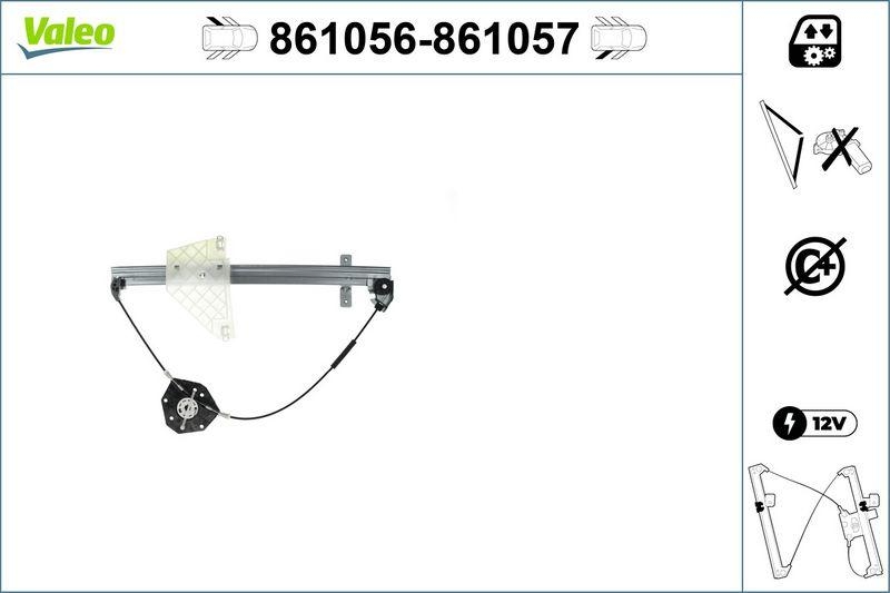 VALEO 861056 Fensterheber Nur Mechanismus RL Jeep