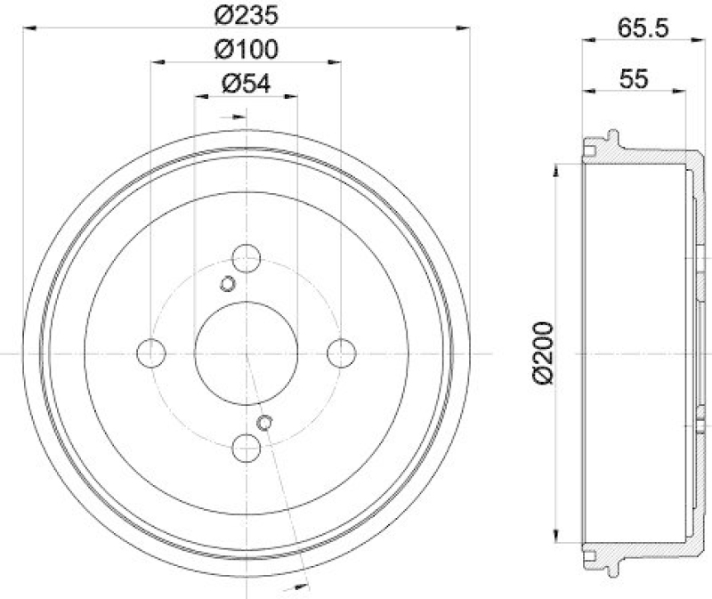 HELLA 8DT 355 302-161 Bremstrommel f&uuml;r TOYOTA