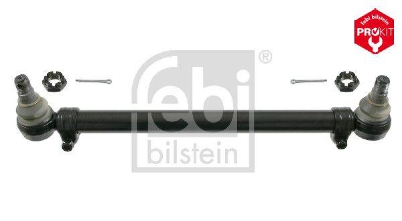 FEBI BILSTEIN 21713 Lenkstange mit Kronenmuttern und Splinten, vom 2. Lenkzwischenhebel zur gelenkten Hinterachse für Scania