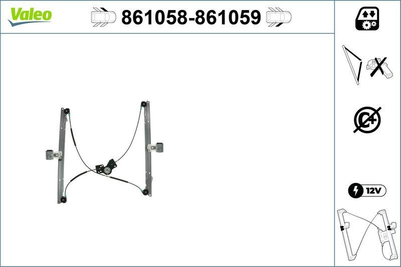 VALEO 861058 Fensterheber Nur Mechanismus FL Chrysler