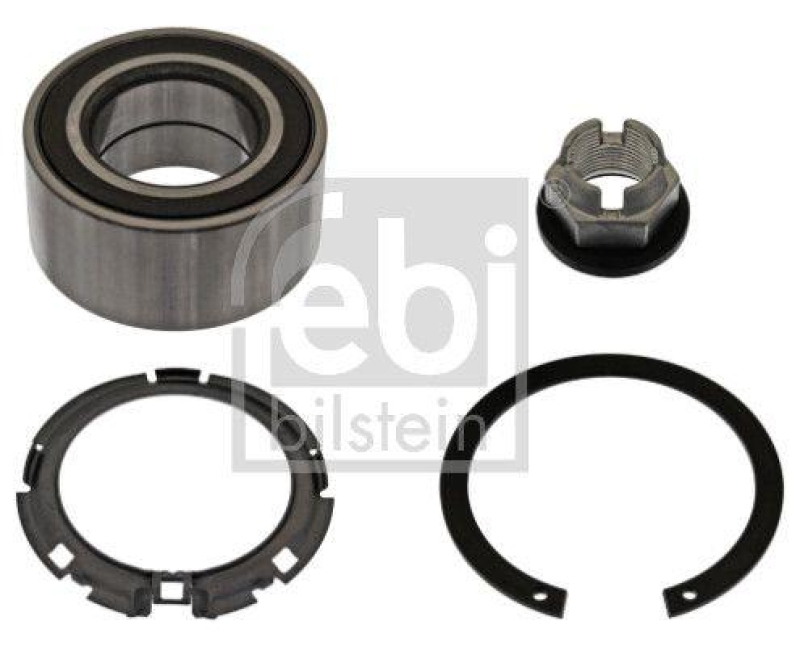 FEBI BILSTEIN 23253 Radlagersatz mit ABS-Impulsring, Achsmutter und Sicherungsring f&uuml;r Renault