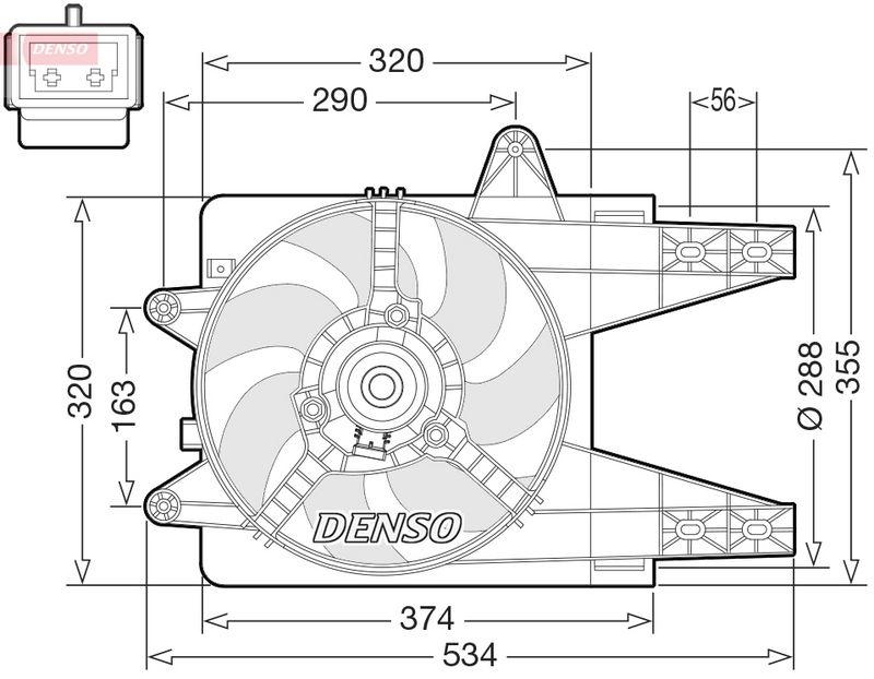 DENSO DER09080 K&uuml;hlerl&uuml;fter FIAT PUNTO (176_) 55 1.1 (93 - 99)