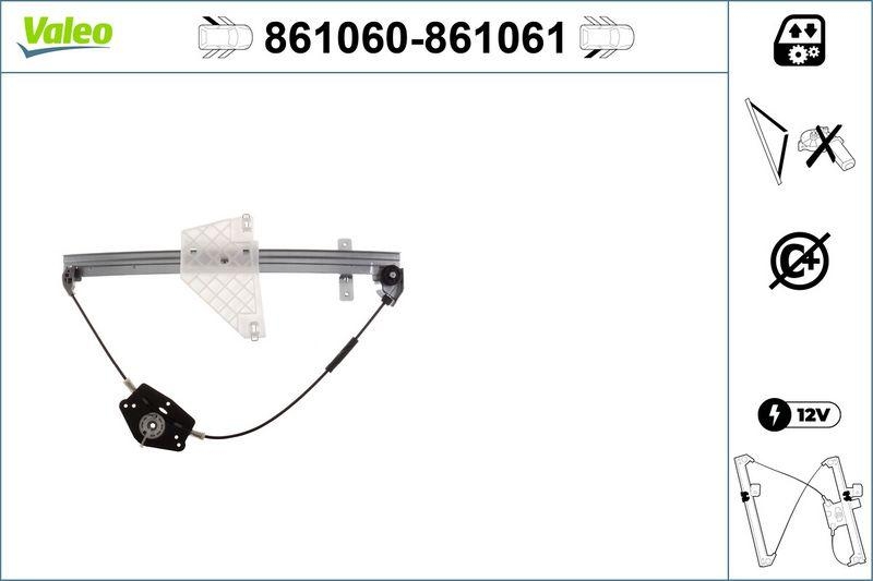 VALEO 861060 Fensterheber Nur Mechanismus RL Jeep