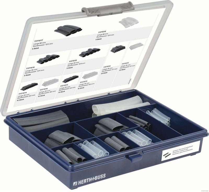 HERTH+BUSS 51273003 Sortiment, Wärmeschrumpfschlauch Schrumpfrate 3:1, mit Innenkleber, 40mm