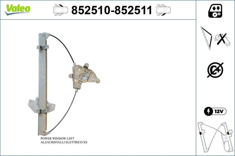 VALEO 852510 Fensterheber Vorne/Links HYUNDAI